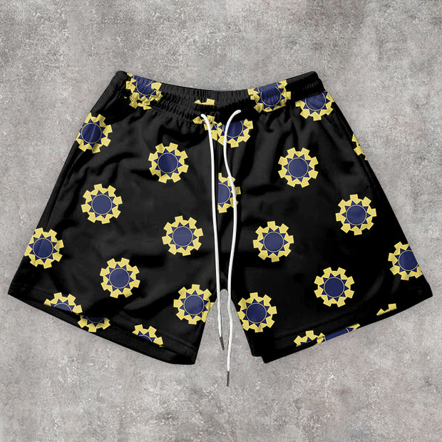 Comic print statement retro shorts