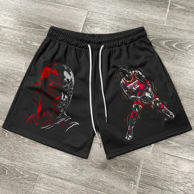 Retro fashion Sports print sports shorts