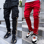 Casual loose straight-leg reflective running training pants