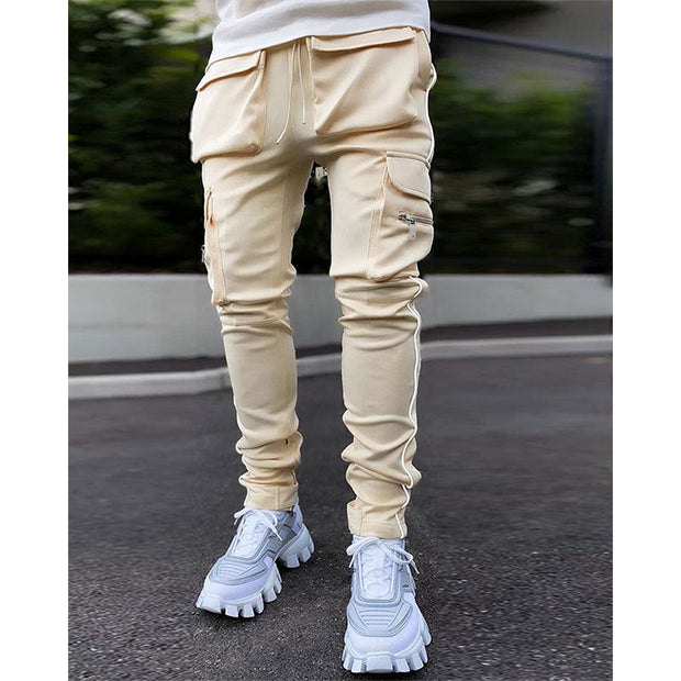 Casual loose straight-leg reflective running training pants