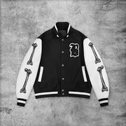 Casual retro bone rugby baseball jacket