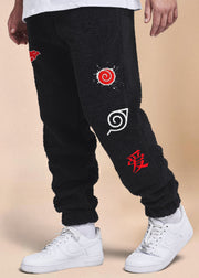 Vintage Japanese Pattern Fleece Cuffed Trousers