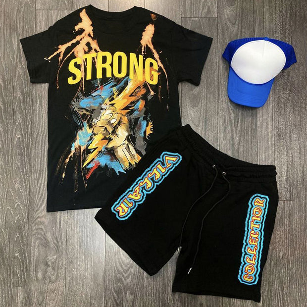 Personalized fashion casual loose short-sleeved T-shirt sports suit