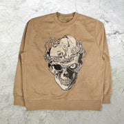 Skull print street style crew neck sweatshirt