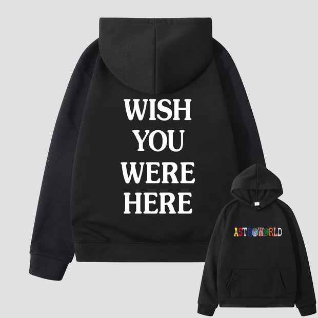 Fashion casual all-match letter printed hooded sweater