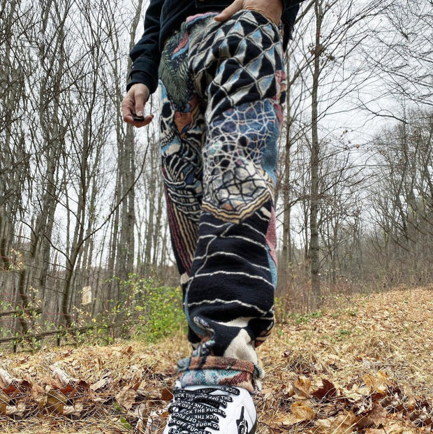 Retro street style fashion straight-leg trousers