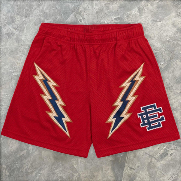 Casual fitness shorts male muscle sports five-point pants mesh shorts