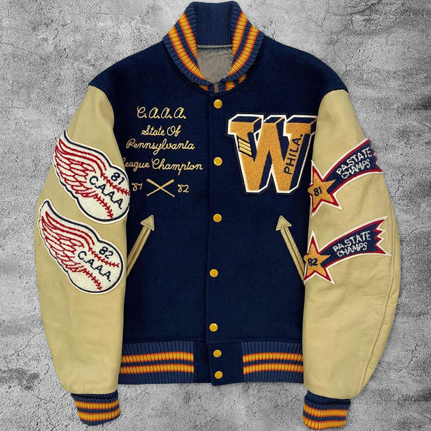 Casual retro home run baseball jacket
