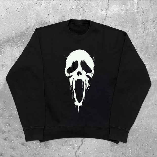 Halloween fashion skull round neck long sleeve sweatshirt