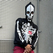 Fashion Grimace And Ribs Print Cardigan Hoodie