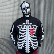 Fashion Grimace And Ribs Print Cardigan Hoodie