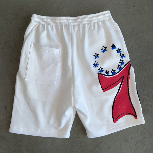 Personalized graffiti print shorts