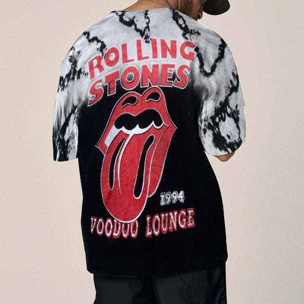 Personalized short sleeve big tongue print suit