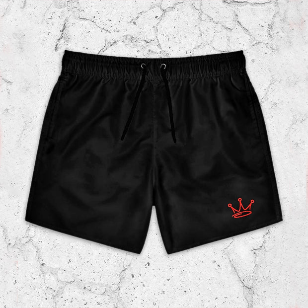 Casual Crown Print Beach Shorts