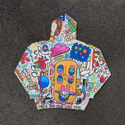 love al your homes print graffiti hoodie