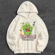 Cartoon Print Fashion Street Plush Hoodie