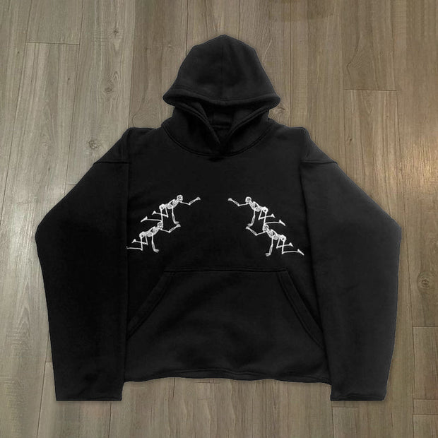 Trendy skull oversized hoodie