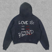 Casual Preppy Heart Letter Print Hoodie