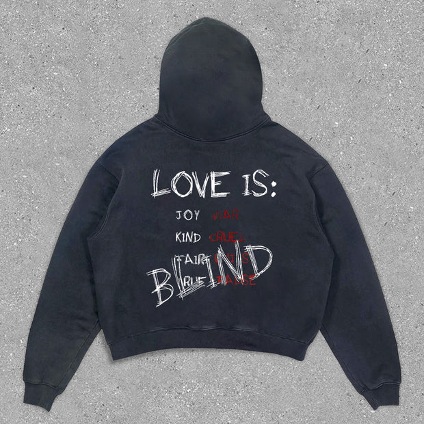 Casual Preppy Heart Letter Print Hoodie