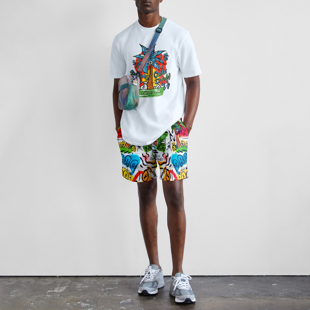 Casual printed short-sleeved suit