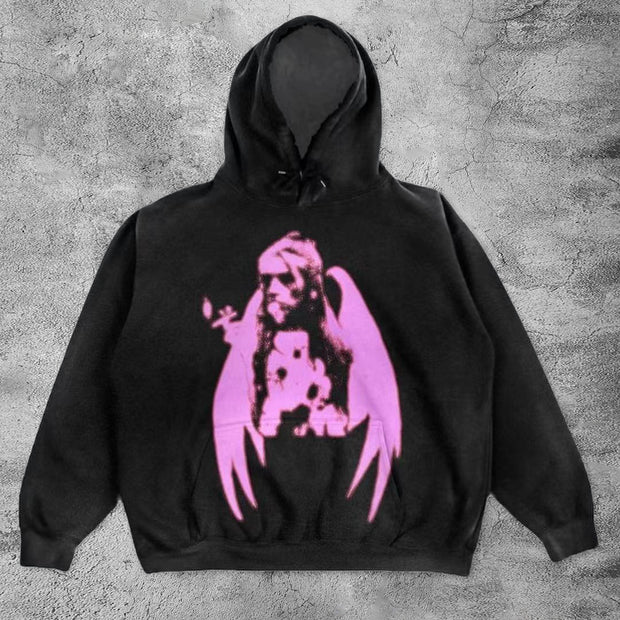 Dark fallen female angel hoodie