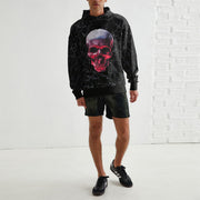 Personalized men's skull print long-sleeved hoodie