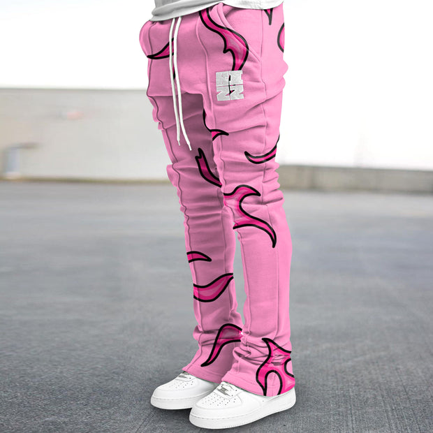 Flame print street style trousers