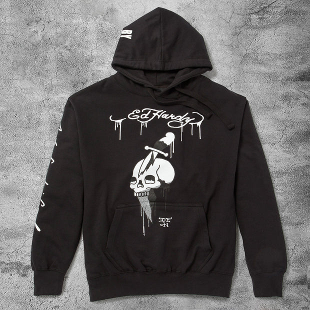 Casual dark dagger skull hoodie