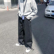 Retro drape wide-leg jeans men's straight loose pants