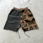 Personality stitching retro butterfly shorts