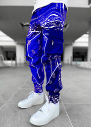Men's loose street shot multi-pocket overalls trousers