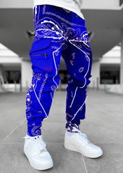 Men's loose street shot multi-pocket overalls trousers