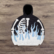 Burning skull casual street sports hoodie