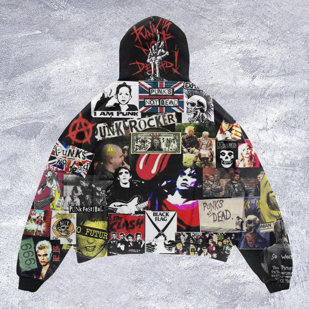 Patchwork Art Print Hoodie