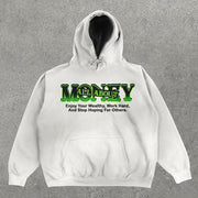 Figures And Letters Print Long Sleeve Hoodie