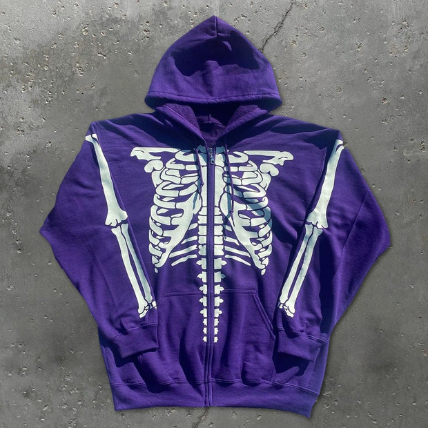 Casual personality bone long-sleeved sports hoodie