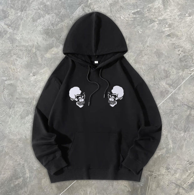 Retro skull facing casual sweater