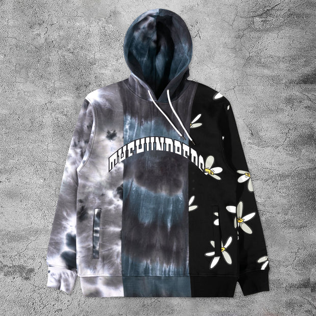 Casual retro stitching tie-dye loose hoodie