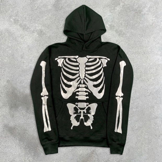 Skull graphic print hoodie