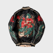 Casual blue dragon prajna varsity street baseball rugby jacket