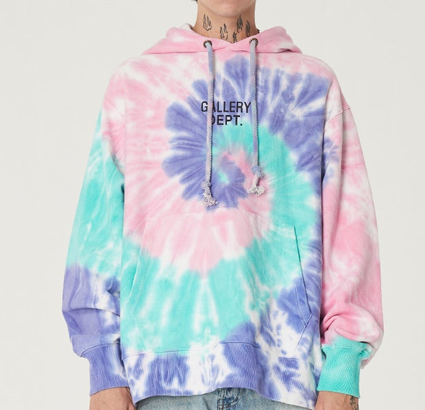 Tie-dyed spiral pattern sweatshirt