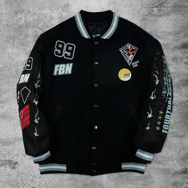 Casual skull rugby baseball jacket