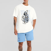 Personalized sickle and skull print short sleeve suit