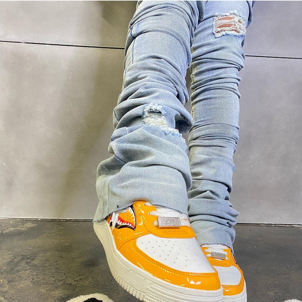 Men's personality street style ripped jeans