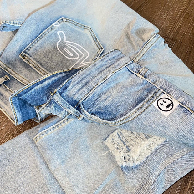 Men's personality street style ripped jeans