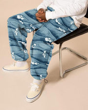Casual fleece printed trousers