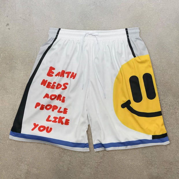 Retro Print Street Hip Hop Shorts