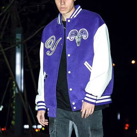 Casual Butterfly Skull Rugby Baseball Jacket
