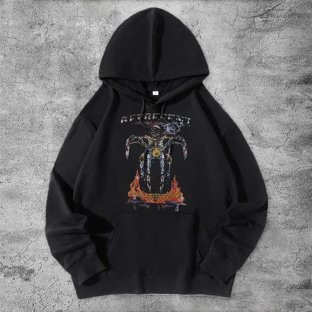 Halloween motorcycle casual hoodie