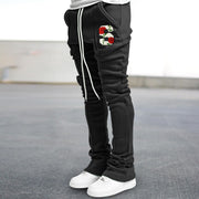 Retro trendy brand printed hip-hop street flared trousers